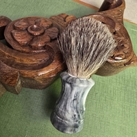 aegte-haar-barberkost-meleret-grå-hvid-haandtag-gammel-tysk-kost